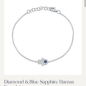 14k WG Diamond and sapphire Hamsa bracelet/anklet